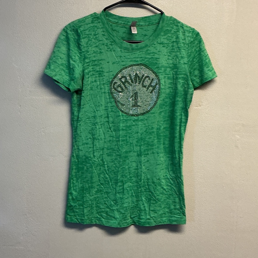 Grinch 1 I love the grinch Green Graphic Women's Top size Large 0094